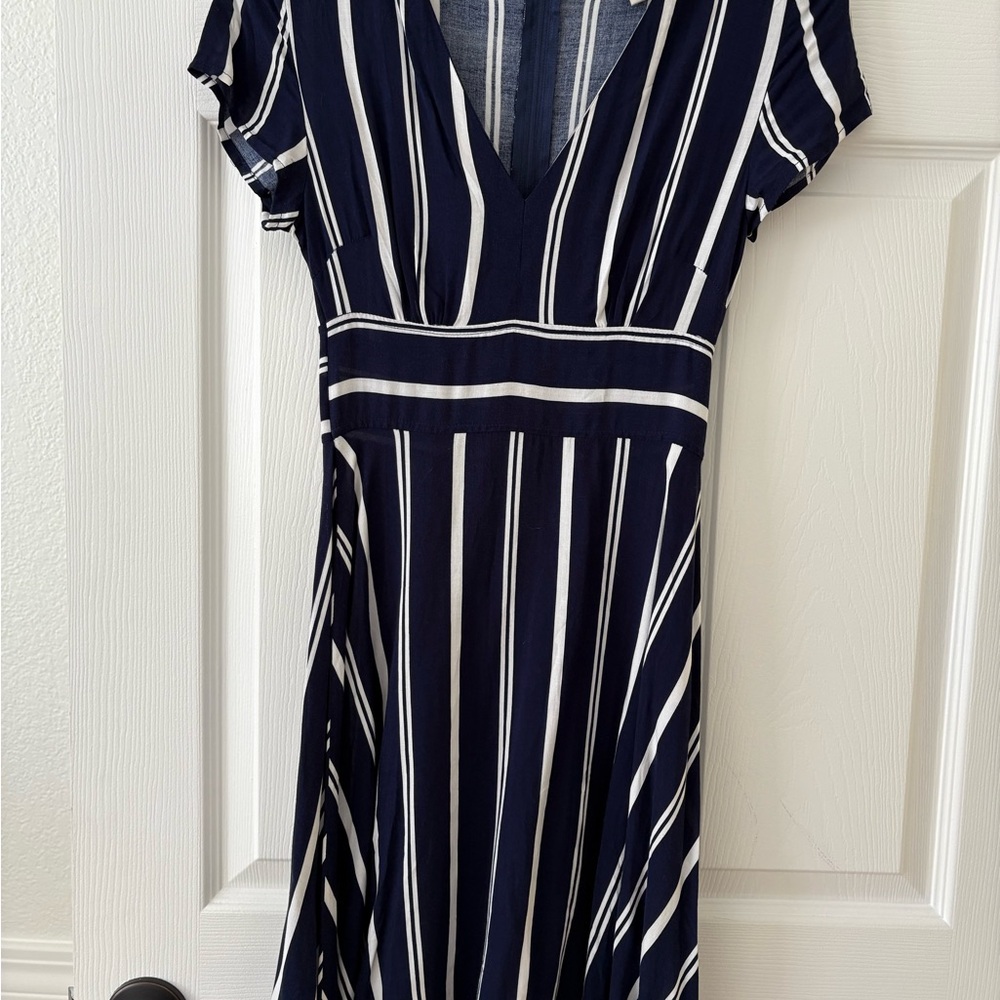 Charlotte Russe Blue and White A-Line Midi Dress